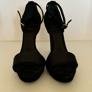 Tory Burch black suede Rosemary platform sandal